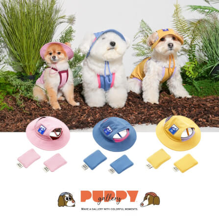 หมวกสัตว์เลี้ยง PUPPY GALLERY ไซซ์ M สีชมพู มาพร้อม Cooling Pads_2